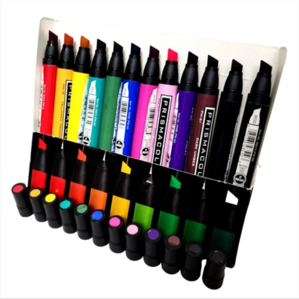 D/C Prismacolor 12 Color Dbl Ended Art Markers in StandingBox w/11 FrenchGray